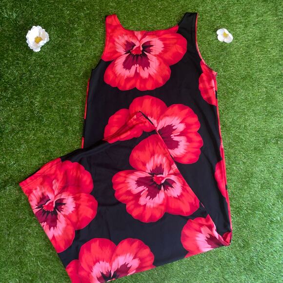 Vintage 90s Bold Floral Maxi Dress Phoebe Buffay Style Appropriately Size Small - Picture 2 of 3